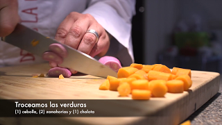 PRESA IBÉRICA CON SALSA DE RIOJA, MEDALLONES DE POLENTA Y TIRABEQUES