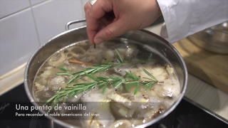 PRESA IBÉRICA CON SALSA DE RIOJA, MEDALLONES DE POLENTA Y TIRABEQUES