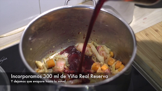 PRESA IBÉRICA CON SALSA DE RIOJA, MEDALLONES DE POLENTA Y TIRABEQUES