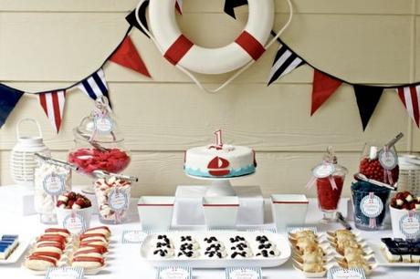 Party Theme - Nautical Birhtday Party Decor Ideas.