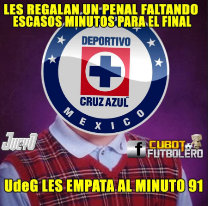 Cruz Azul y los memes por dejarse empatar en el último minuto ante Leones Negros