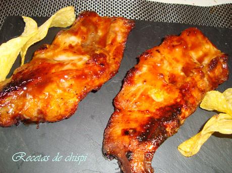 COSTILLAS CON SALSA BARBACOA