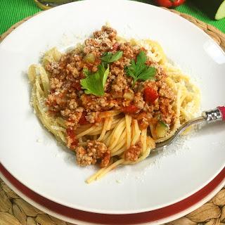 Spaghetti Con Carne Y  Verduras