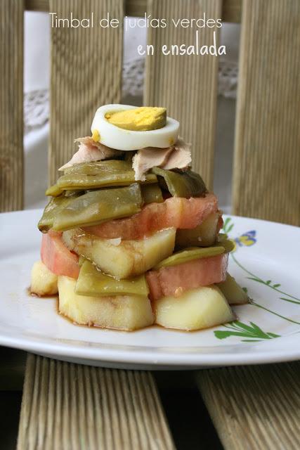 Timbal de judías verdes en ensalada