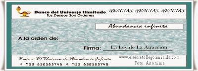 Hoy 2 de Agosto 2016 Cheque de la Abundancia