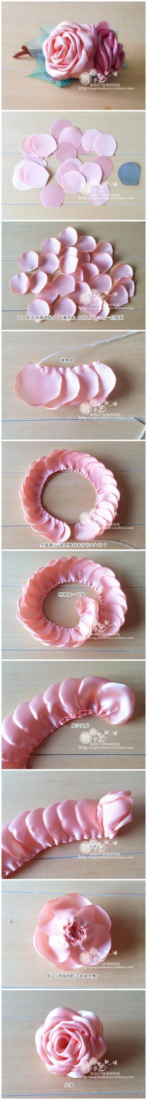 DIY Rosa de tela quemada paso a paso