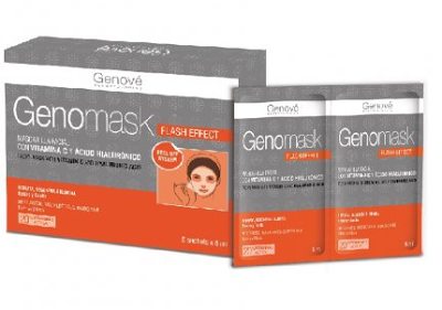 MASCARILLA FACIAL Genomask, vitamina C y ácido hialurónico.