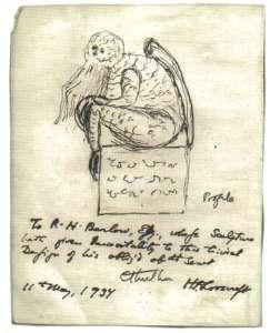 Una mirada al estilo de Lovecraft | Iván Rodrigo Mendizábal Dibujo y manuscrito de H.P. Lovecraft de 1937.