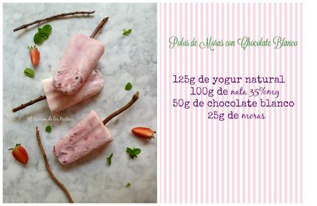 Polos de Moras con Chocolate Blanco
