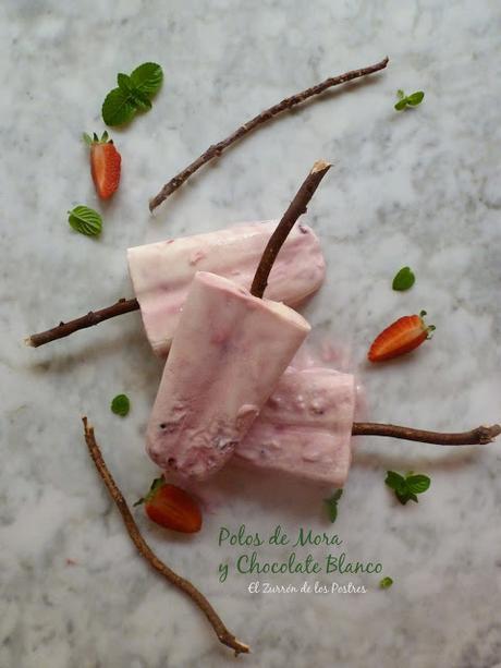 Polos de Moras con Chocolate Blanco