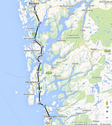 Cómo ir de Bergen a Stavanger en transporte público