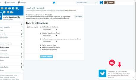 Twitter: Como activar las Notificaciones Web