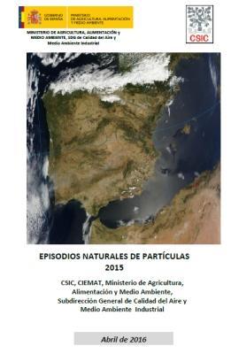 España: Informe sobre episodios naturales de partículas 2015