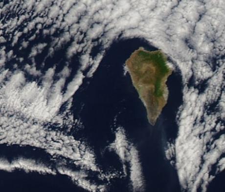 Incendio forestal en La Palma (Canarias): Imagen satélite 07.08.2016