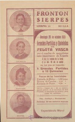 Las raquetistas del Frontón Sierpes