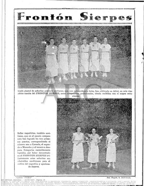 Las raquetistas del Frontón Sierpes
