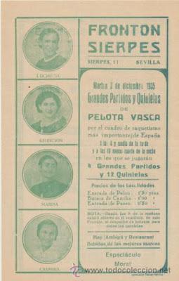 Las raquetistas del Frontón Sierpes