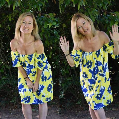 Beach, pool, holidays vestido con hombros al aire