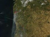 Incendios forestales Galicia Portugal: Imagen satélite 09.08.2016