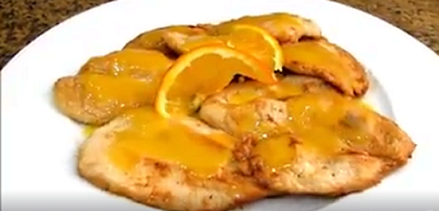 Pechuga de pollo a la naranja