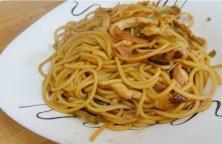 Pollo a la naranja Tallarines con pollo