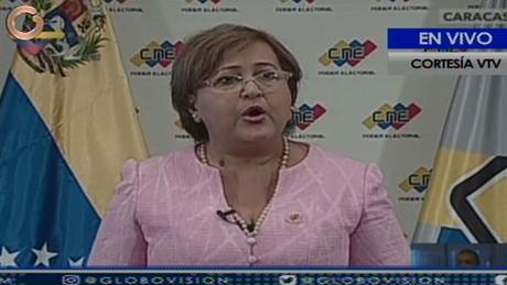 La presidenta del Consejo Nacional Electoral (CNE), Tibisay Lucena