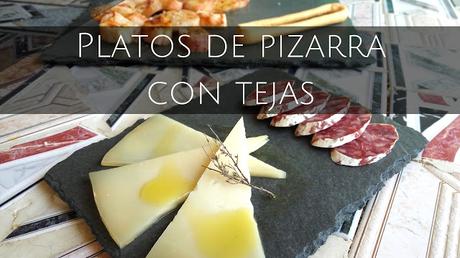 Platos de pizarra con tejas