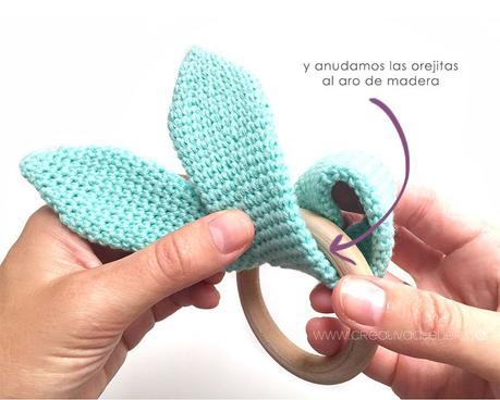 Mordedor conejito de crochet - Tuotrial y patrón amigurumi