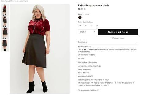 Falda neopreno de vuelo - Forever 21