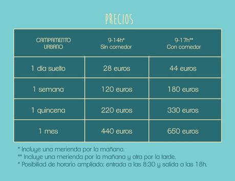 CAMPAMENTO-precios