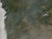 Incendios forestales Galicia Portugal: Imagen satélite 13.08.2016