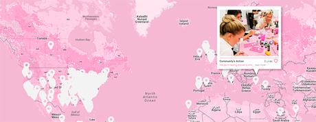Breast Cancer Estée Lauder mapa interactivo