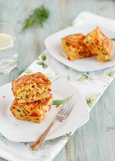 Coca de verduras y salami (Thermomix)