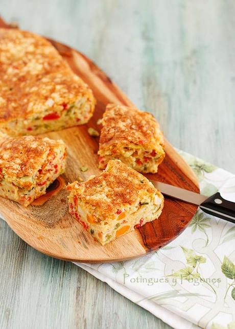 Coca de verduras y salami (Thermomix)