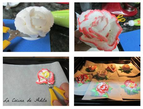 Tartitas con flor de merengue