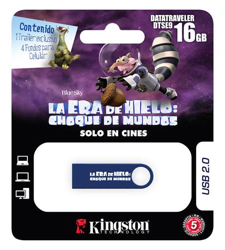 Llegan las USBs edición limitada de la película “La Era de Hielo: Choque de Mundos” de Kingston