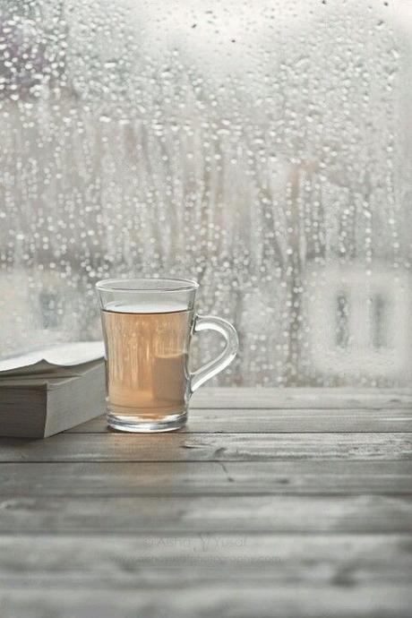 Being inside with something warm to drinks and something nice to read, while the rain keeps drumming on the windows <3: 