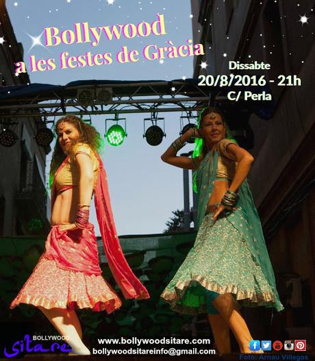 Espectáculo Bollywood en las fiestas de Gracia de Barcelona