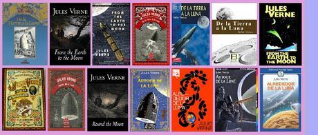 portadas de de la tierra a la luna /viaje alrededor de la luna