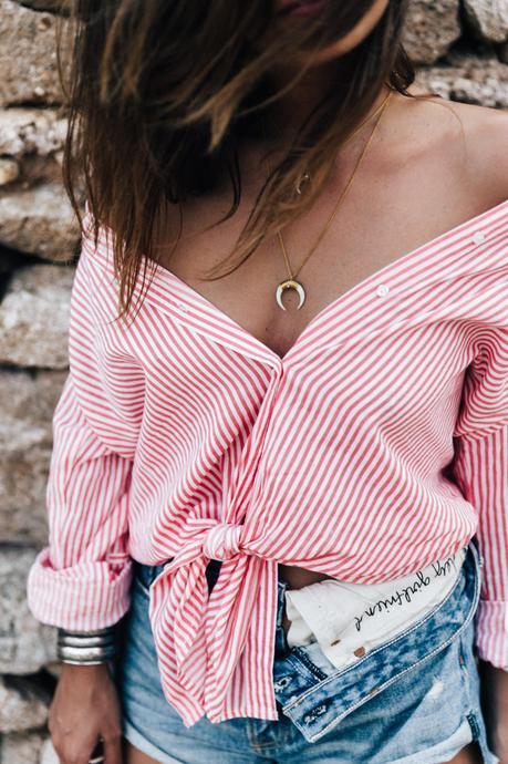 Striped_Blouse-Red_Stripes-GRLFRND_Denim-Shorts-Straw_Hat-Soludos_Espadrilles-Greece-Mykonos-Collage_Vintage-91