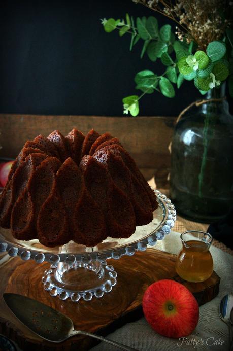 Apple and toasted pecan bundt cake with rum syrup #BundtBakers