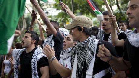 Anti-Israel demonstrators in Venezuela (Source: Times of Israel)