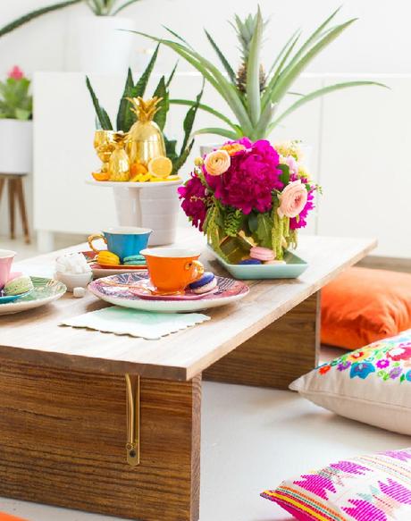 Colorida merienda de cumpleaños + DIY