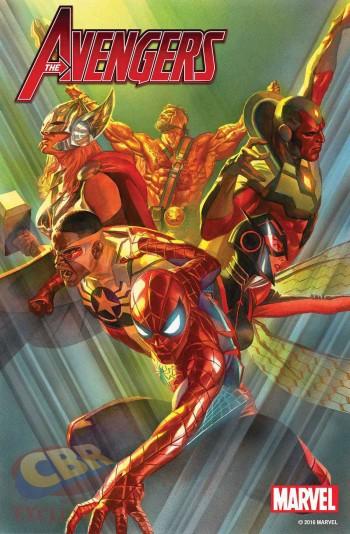 Spider-Man encabeza a los Avengers en esta portada de Alex Ross