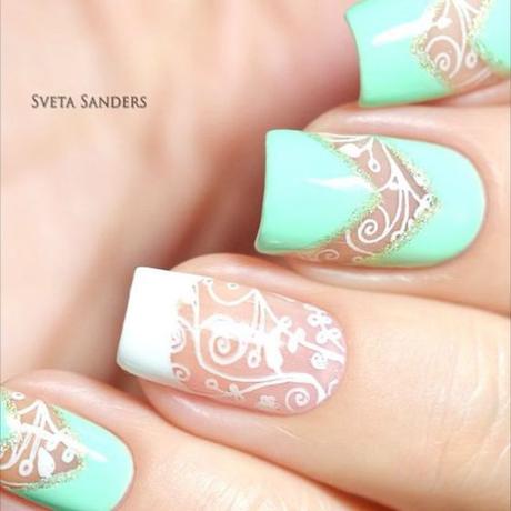 uñas estampadas para novia