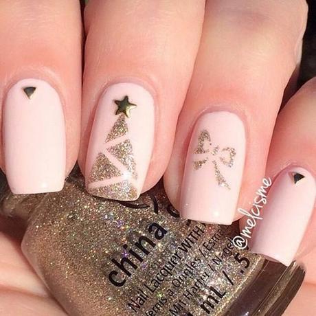 decoracion de uñas sencillas para navidad