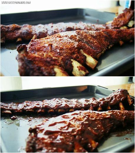 Costillas de cerdo con salsa barbacoa en dos cocciones