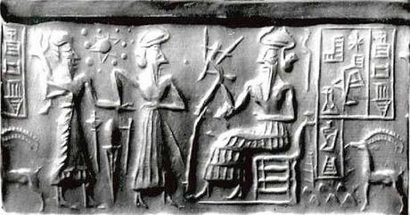 Este antiguo sello cilíndrico sumerio representa doce planetas en nuestro Sistema Solar