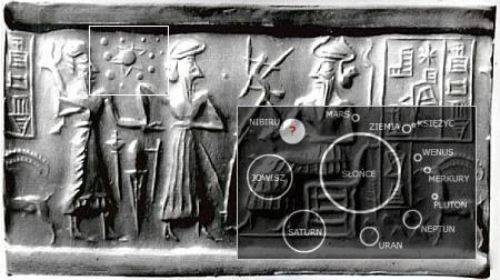Este antiguo sello cilíndrico sumerio representa doce planetas en nuestro Sistema Solar