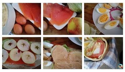 Rollos de salmón con huevos